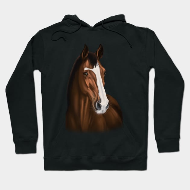 Realistic Brown/Red Horse with Blaze Hoodie by FalconArt